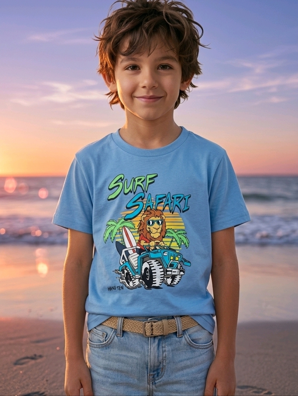 NWT Hang Ten Blue Surf Safari T-Shirt